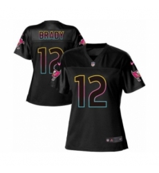 Women's Tampa Bay Buccaneers #12 Tom Brady Game Black Fashion Football Jersey