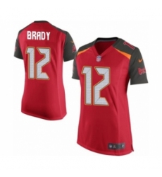 Women's Tampa Bay Buccaneers #12 Tom Brady Game Red Team Color Football Jersey