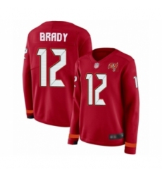 Women's Tampa Bay Buccaneers #12 Tom Brady Limited Red Therma Long Sleeve Football Jersey