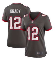 Women's Tampa Bay Buccaneers #12 Tom Brady Nike Pewter Alternate Game Jersey