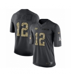 Youth Tampa Bay Buccaneers #12 Tom Brady Limited Black 2016 Salute to Service Football Jersey