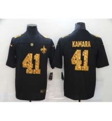 Men's New Orleans Saints #41 Alvin Kamara Black Nike Leopard Print Limited Jersey