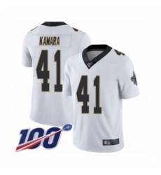 Men's New Orleans Saints #41 Alvin Kamara White Vapor Untouchable Limited Player 100th Season Football Jersey
