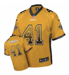 Men's Nike New Orleans Saints #41 Alvin Kamara Elite Gold Drift Fashion NFL Jersey
