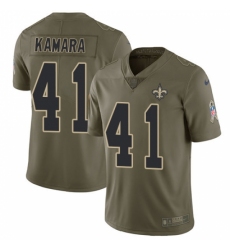 Men's Nike New Orleans Saints #41 Alvin Kamara Limited Olive 2017 Salute to Service NFL Jersey