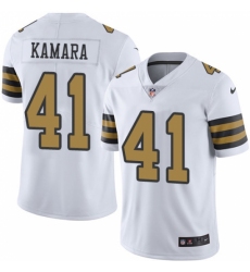 Men's Nike New Orleans Saints #41 Alvin Kamara Limited White Rush Vapor Untouchable NFL Jersey