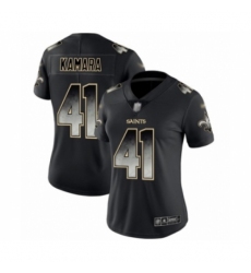 Women's New Orleans Saints #41 Alvin Kamara Limited Black Smoke Fashion Football Jersey