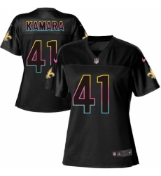 Women's Nike New Orleans Saints #41 Alvin Kamara Game Black Fashion NFL Jersey