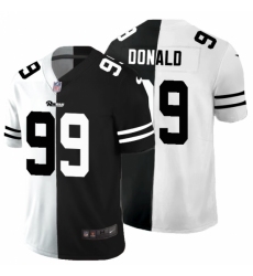 Men's Los Angeles Rams #99 Aaron Donald Black White Limited Split Fashion Football Jersey