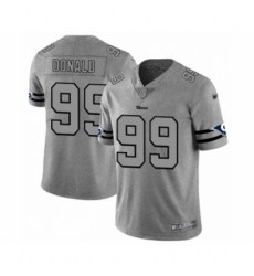 Men's Los Angeles Rams #99 Aaron Donald Limited Gray Team Logo Gridiron Football Jersey