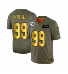 Men's Los Angeles Rams #99 Aaron Donald Limited Olive Gold 2019 Salute to Service Football Jersey