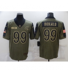 Men's Los Angeles Rams #99 Aaron Donald Nike Olive 2021 Salute To Service Limited Player Jersey