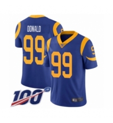 Men's Los Angeles Rams #99 Aaron Donald Royal Blue Alternate Vapor Untouchable Limited Player 100th Season Football Jersey