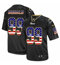 Men's Nike Los Angeles Rams #99 Aaron Donald Elite Black USA Flag Fashion NFL Jersey