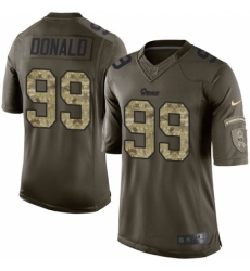 Men's Nike Los Angeles Rams #99 Aaron Donald Elite Green Salute to Service NFL Jersey