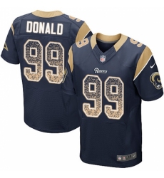 Men's Nike Los Angeles Rams #99 Aaron Donald Elite Navy Blue Home Drift Fashion NFL Jersey