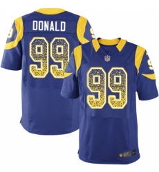 Men's Nike Los Angeles Rams #99 Aaron Donald Elite Royal Blue Alternate Drift Fashion NFL Jersey