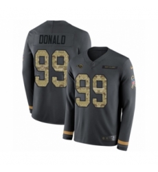 Men's Nike Los Angeles Rams #99 Aaron Donald Limited Black Salute to Service Therma Long Sleeve NFL Jersey