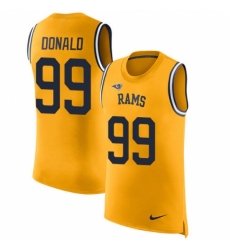 Men's Nike Los Angeles Rams #99 Aaron Donald Limited Gold Rush Player Name & Number Tank Top NFL Jersey