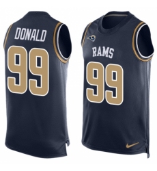 Men's Nike Los Angeles Rams #99 Aaron Donald Limited Navy Blue Player Name & Number Tank Top NFL Jersey