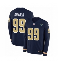 Men's Nike Los Angeles Rams #99 Aaron Donald Limited Navy Blue Therma Long Sleeve NFL Jersey