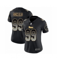 Women's Los Angeles Rams #99 Aaron Donald Limited Black Smoke Fashion Football Jersey