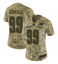 Women's Nike Los Angeles Rams #99 Aaron Donald Limited Camo 2018 Salute to Service NFL Jersey