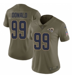 Women's Nike Los Angeles Rams #99 Aaron Donald Limited Olive 2017 Salute to Service NFL Jersey