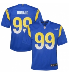 Youth Los Angeles Rams #99 Aaron Donald Blue Nike Royal Game Jersey.webp