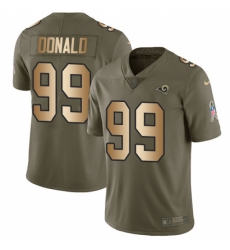Youth Nike Los Angeles Rams #99 Aaron Donald Limited Olive/Gold 2017 Salute to Service NFL Jersey