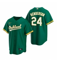 Men's Nike Oakland Athletics #24 Rickey Henderson Green Alternate Stitched Baseball Jersey