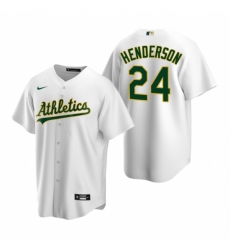 Men's Nike Oakland Athletics #24 Rickey Henderson White Home Stitched Baseball Jersey