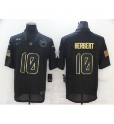Men's Los Angeles Chargers #10 Justin Herbert Black Nike 2020 Salute To Service Limited Jersey