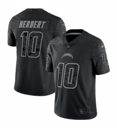 Men's Los Angeles Chargers #10 Justin Herbert Black Nike NFL Black Reflective Limited Jersey