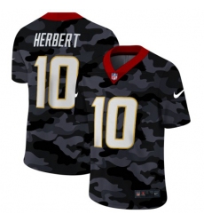Men's Los Angeles Chargers #10 Justin Herbert Nike 2020 Black CAMO Vapor Untouchable Limited Stitched NFL Jersey