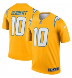 Men's Los Angeles Chargers #10 Justin Herbert Nike Gold Inverted Legend Jersey