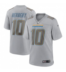 Men's Los Angeles Chargers #10 Justin Herbert Nike Gray Atmosphere Fashion Game Jersey
