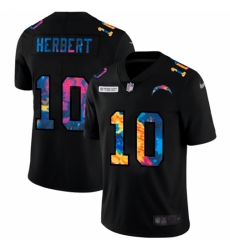 Men's Los Angeles Chargers #10 Justin Herbert Nike Multi-Color Black 2020 NFL Crucial Catch Vapor Untouchable Limited Jersey