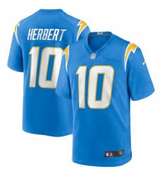 Men's Los Angeles Chargers #10 Justin Herbert Nike Powder Blue 2020 NFL Draft First Round Pick Game Jersey