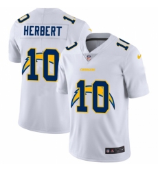 Men's Los Angeles Chargers #10 Justin Herbert White Nike Team Logo Dual Overlap Limited NFL Jersey