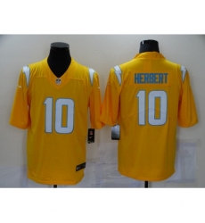 Men's Los Angeles Chargers #10 Justin Herbert Yellow Draft Vapor Limited Jersey