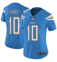 Women's Nike Los Angeles Chargers #10 Justin Herbert Electric Blue Alternate Stitched NFL Vapor Untouchable Limited Jersey