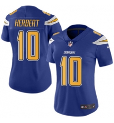Women's Nike Los Angeles Chargers #10 Justin Herbert Electric Blue Stitched NFL Limited Rush Jersey
