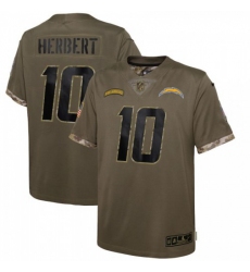 Youth Los Angeles Chargers #10 Justin Herbert Nike 2022 Salute To Service Limited Jersey - Olive