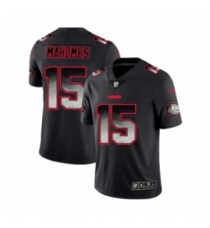 Men Kansas City Chiefs #15 Patrick Mahomes Black Smoke Fashion Limited Jersey