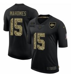 Men's Kansas City Chiefs #15 Patrick Mahomes Camo 2020 Salute To Service Limited Jersey