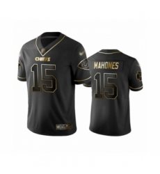 Men's Kansas City Chiefs #15 Patrick Mahomes Limited Black Golden Edition Football Jersey