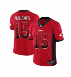 Men's Kansas City Chiefs #15 Patrick Mahomes Limited Red Rush Drift Fashion Football Jersey