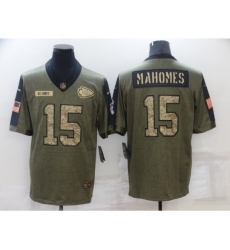 Men's Kansas City Chiefs #15 Patrick Mahomes Nike Camo 2021 Salute To Service Limited Player Jersey