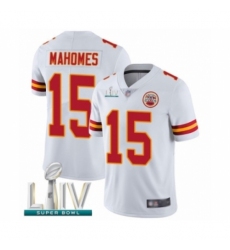Men's Kansas City Chiefs #15 Patrick Mahomes White Vapor Untouchable Limited Player Super Bowl LIV Bound Football Jersey